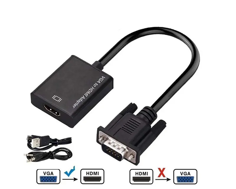 FAST ASIA Adapter VGA na HDMI (m/ž) + Audio kabl (m/m) + Micro USB kabl (m/m)  - Slika proizvoda 2