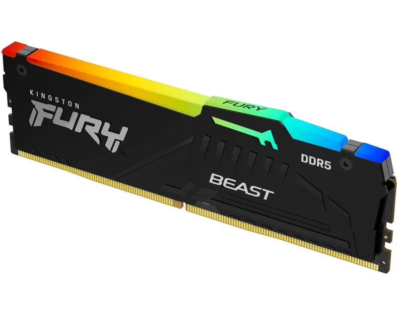 KINGSTON DIMM DDR5 32GB 5200MT/s KF552C40BBA-32 Fury Beast RGB Black XMP - Slika proizvoda 2