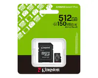 KINGSTON Memorijska kartica U1 V10 SDXC 512GB Canvas Select Plus G3 150R SDCS3/512GB + adapter  - Thumbnail 3