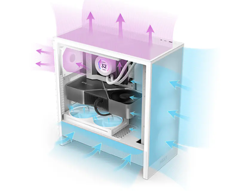 NZXT H5 Flow RGB Gaming kućište crno (CC-H52FB-R1) - Slika proizvoda 7