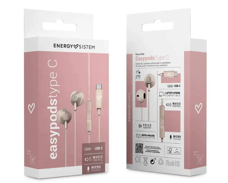 ENERGY SISTEM EasyPods Rose Gold type C slušalice (M45928)  - Slika proizvoda 7