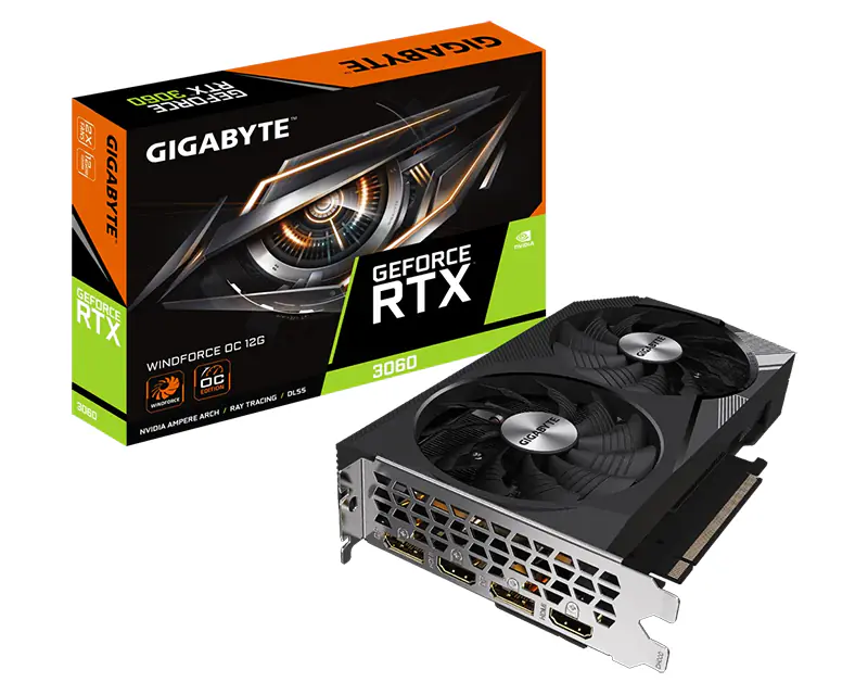 GIGABYTE nVidia GeForce RTX 3060 12GB 192bit GV-N3060WF2OC-12GD rev 2.0 grafička karta - Glavna slika