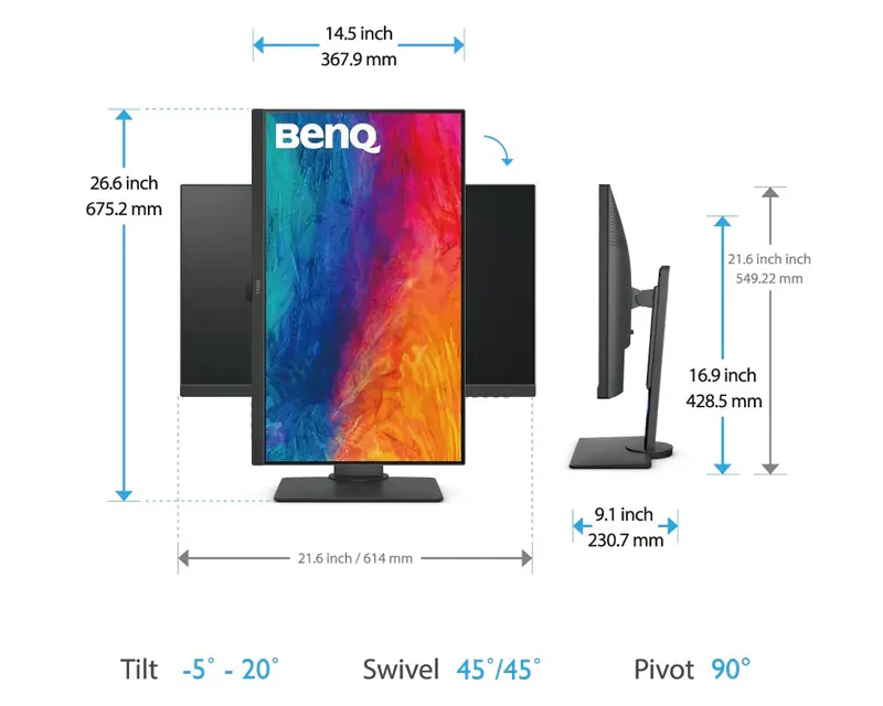 BENQ 27 inča PD2705Q QHD 2560x1440 IPS USB-C 65W dizajnerski monitor - Slika proizvoda 8
