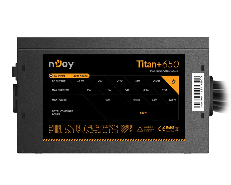 NJOY Titan+ 650 650W napajanje (PSAT5065A20CUCO01B)  - Slika proizvoda 4