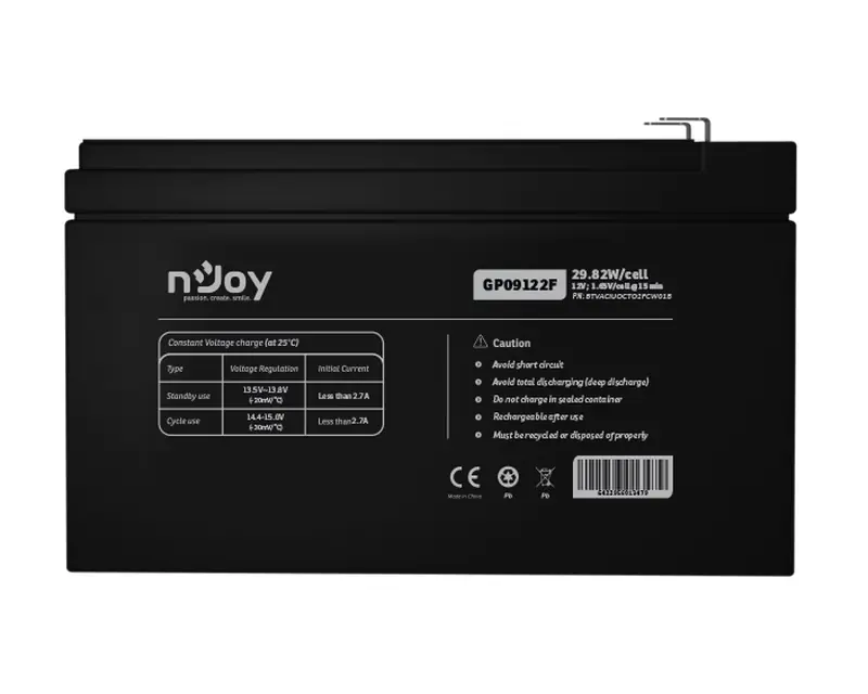 NJOY GP09122F baterija za UPS 12V 9Ah (BTVACIUOCTO2FCW01B)  - Slika proizvoda 3