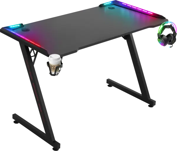 DEFENDER Gaming sto Defender Idol 75cmx120cmx60cmx15mm Backlight/Držač za čase/crni - Glavna slika