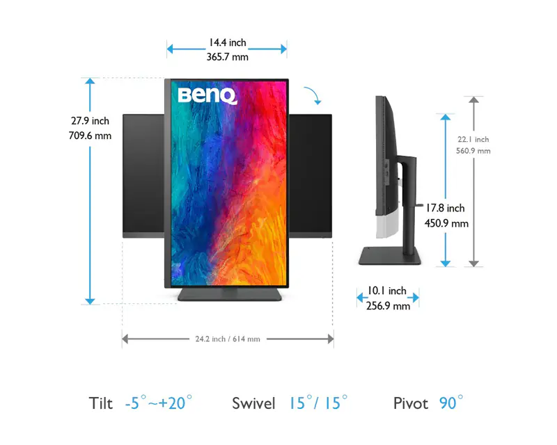 BENQ 27 inča PD2705U 4K 3840x2160 IPS USB-C 65W dizajnerski monitor - Slika proizvoda 9