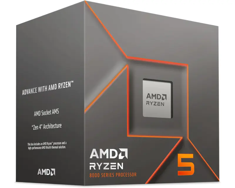 AMD Ryzen 5 8400F 6 cores do 4.7 GHz Box (100-100001591BOX) procesor - Glavna slika