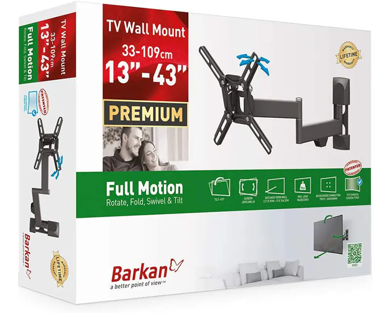 BARKAN 2400.B LCD TV zglobni zidni nosač do 43 inča - Slika proizvoda 2