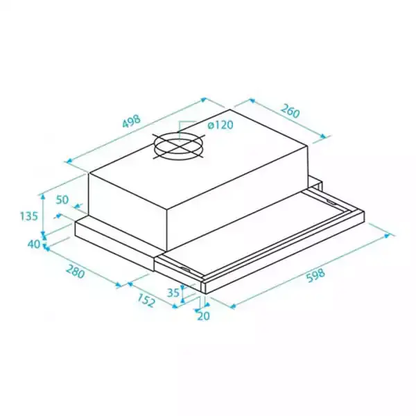 BEKO Aspirator Beko CTB6250B širina 60cm/kapacitet 440m3 - Slika proizvoda 2