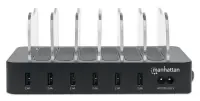 MANHATTAN USB punjač 6-port Manhattan 102254 5V/2.4V/50W/držač za telefon Crni - Thumbnail 4