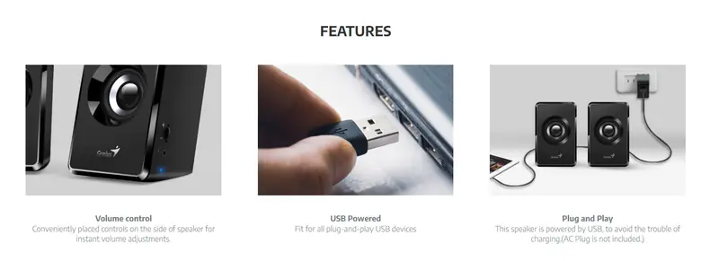 GENIUS SP-U125 USB crni zvučnici - Slika proizvoda 5