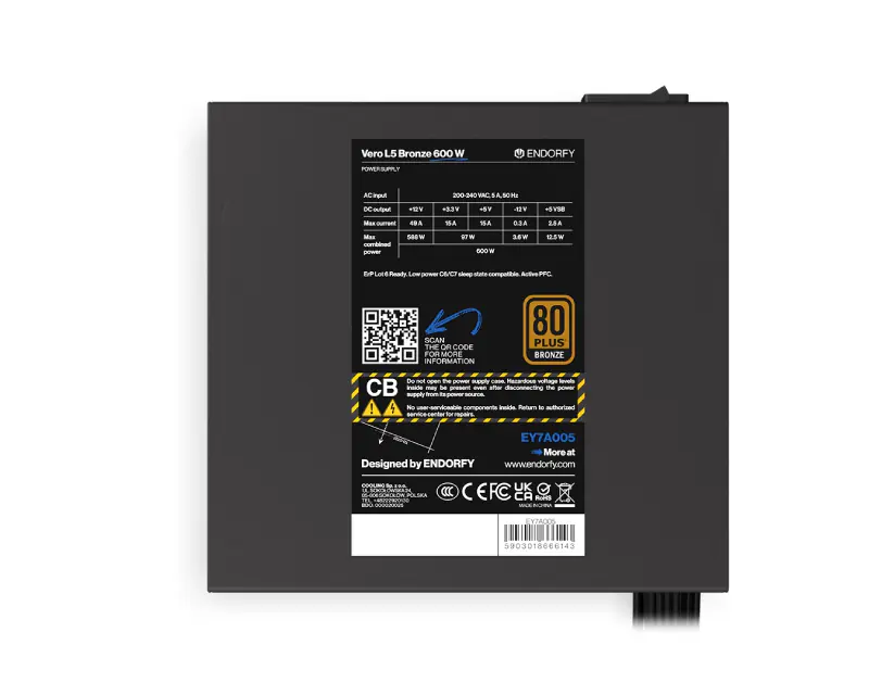 ENDORFY Vero L5 Bronze 600W napajanje (EY7A005) - Slika proizvoda 8