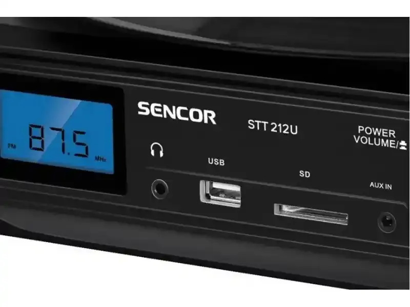 SENCOR Gramofon SENCOR STT 212U USB/SD/FM/BT crna - Slika proizvoda 3
