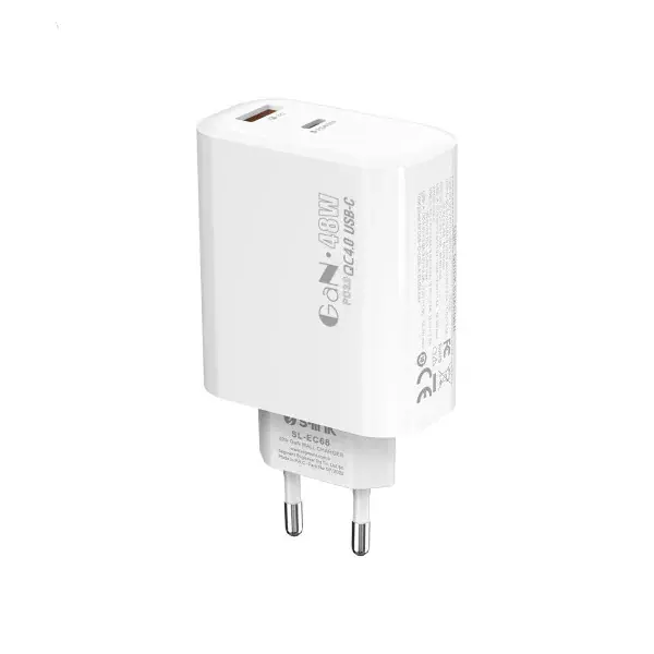 S-LINK Strujni adapter S-link SL-EC68 45W PD30W/QC 18W USB-A/USB-C Brzo punjenje - Glavna slika