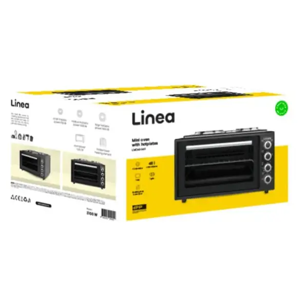 LINEA Mini šporet LINEA LMO45-0611 3100W 3 ringle crna - Slika proizvoda 3