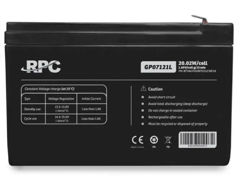 NJOY GP07121L baterija za UPS 12V 20.02W (BTVACFUOBTA1LCW01A)  - Slika proizvoda 2