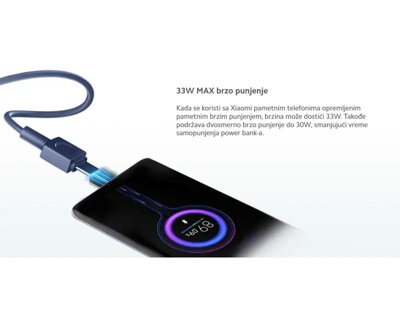 XIAOMI 33W Power Bank 20000mAh (sa integrisanim kablom) plavi GL BHR8975GL - Slika proizvoda 4